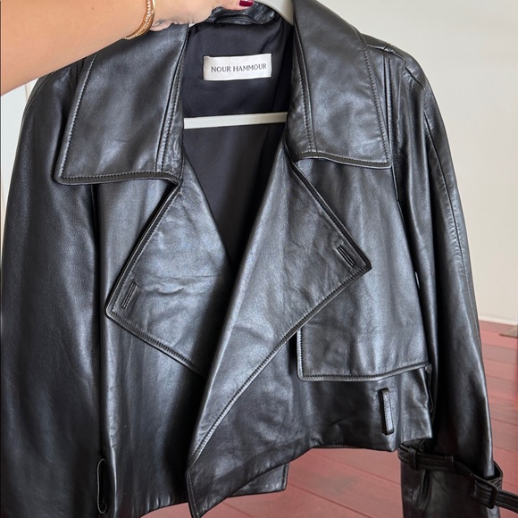 Nour Hammour Black Leather Jacket - Picture 6 of 10
